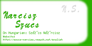 narcisz szucs business card